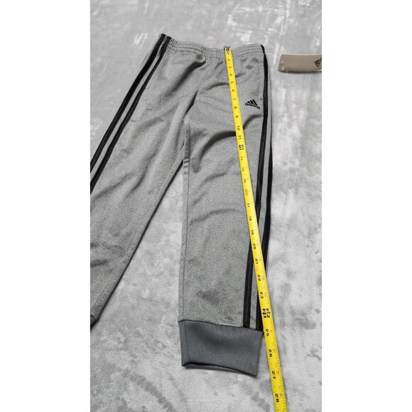 Adidas Size 6 Kids Essentials 3-Stripes Open Hem Fleece Pants Grey NWT - Picture 7 of 8